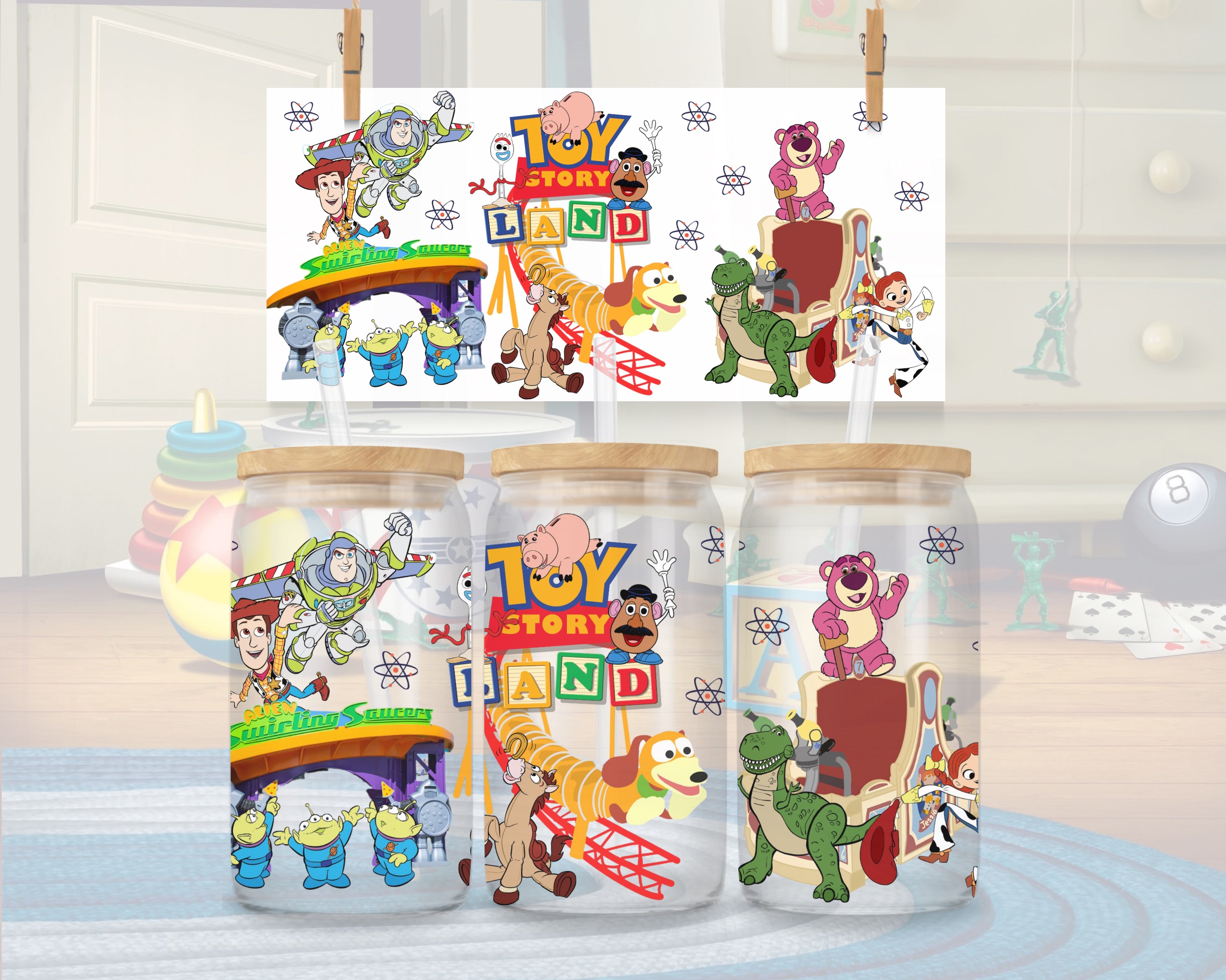 Toy Story Land UV DTF Wrap Instant Download PNG File