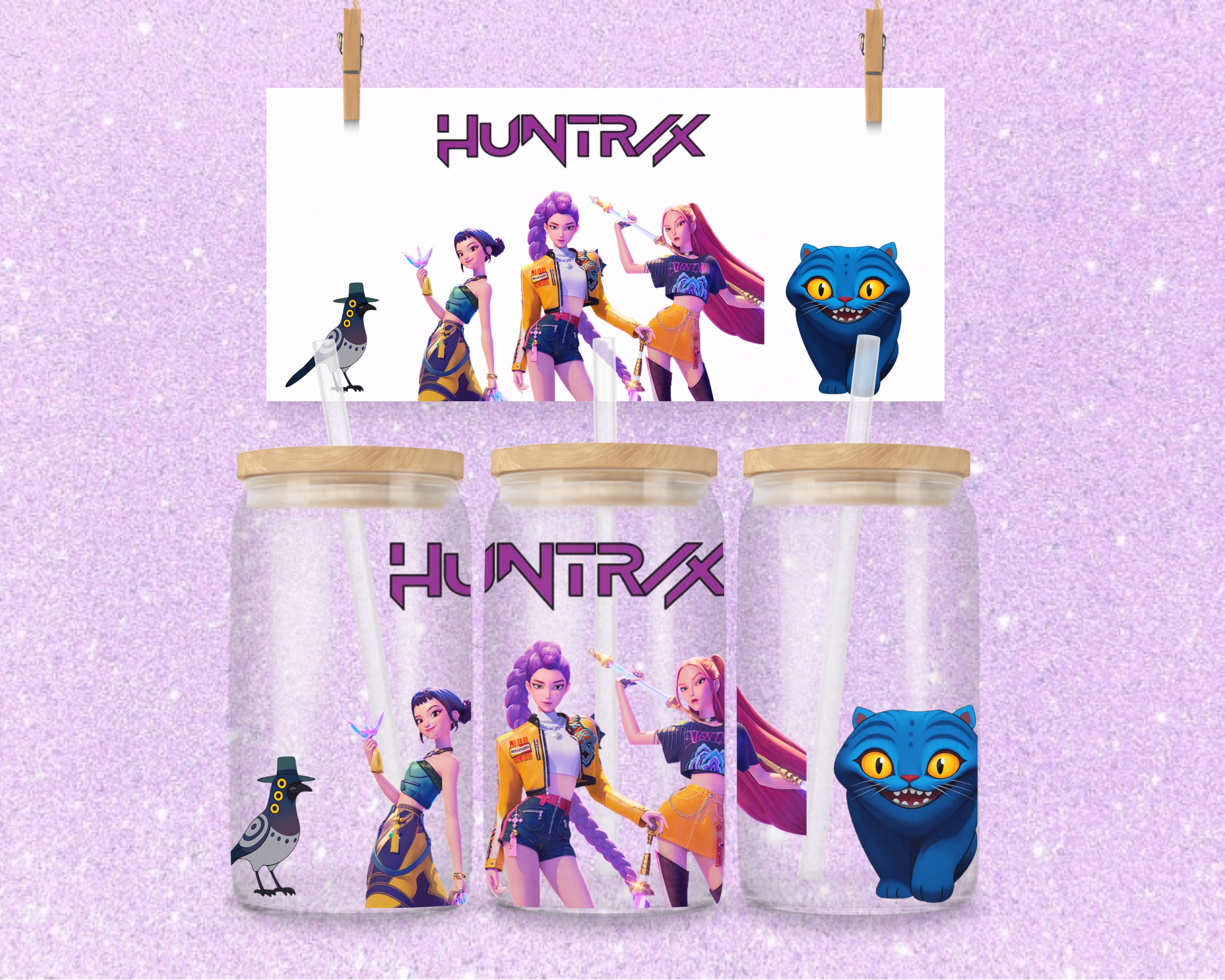 Huntrix Girls Kpop Demon Hunters UV DTF Wrap Instant Download PNG File