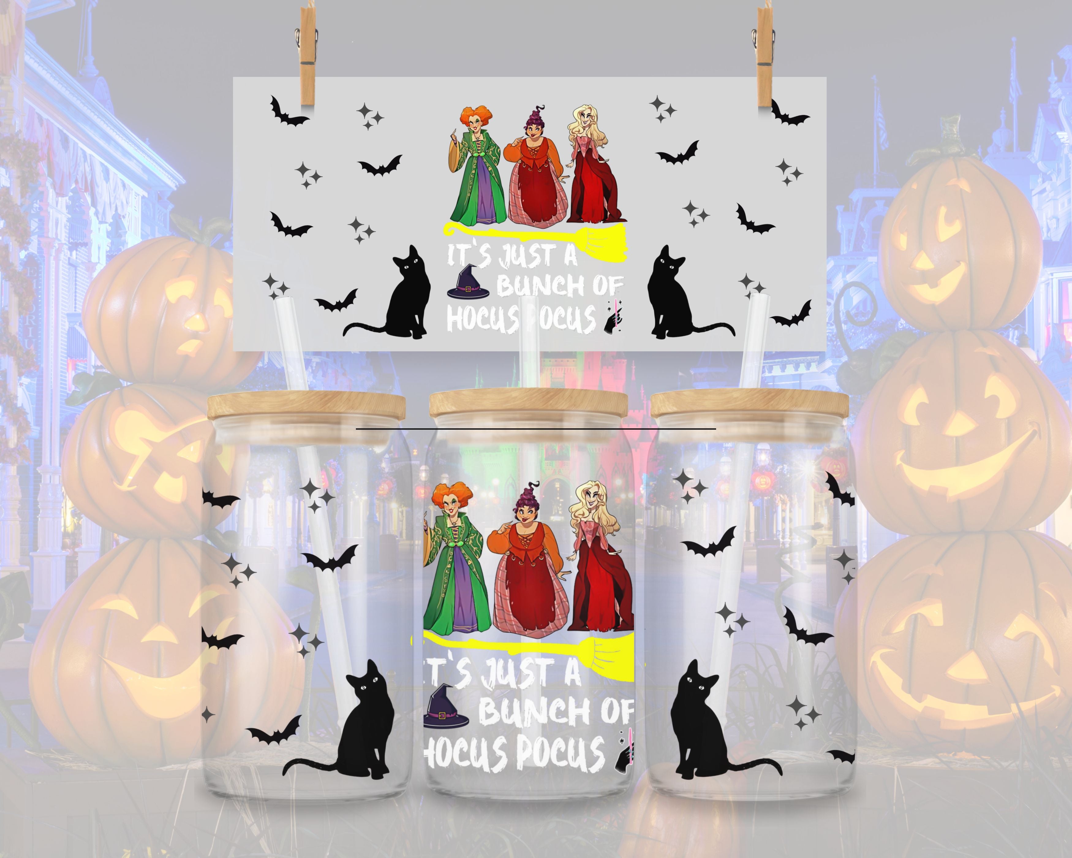 It's Just a Bunch of Hocus Pocus UV DTF Cup Wrap  Instant Download PNG File